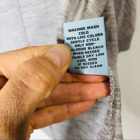 Joan Vass Gray Heathered 3/4 Sleeve Open Front Cardigan - Picture 6 of 11